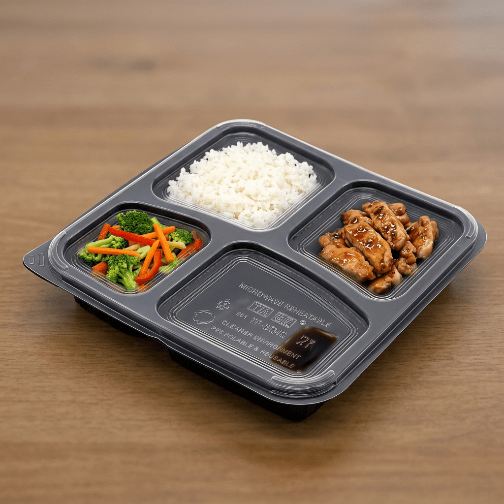 995ml 4 compartment container, lifestyle product photo
