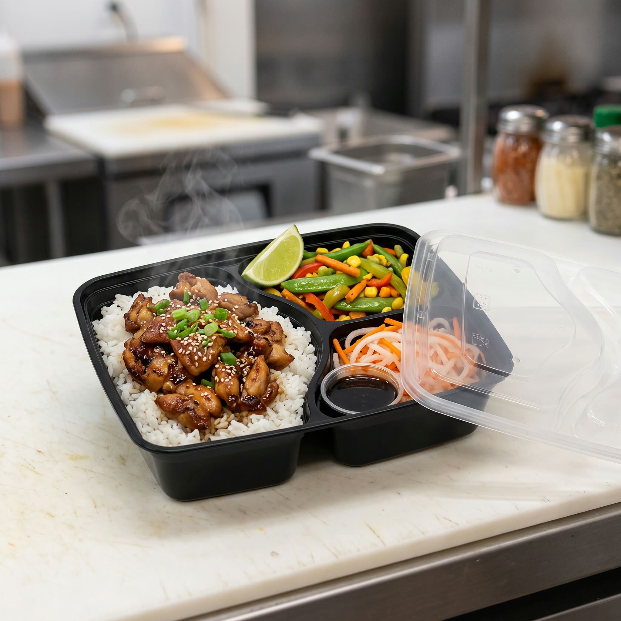 1100cc 3 compartment, lifestyle product photo