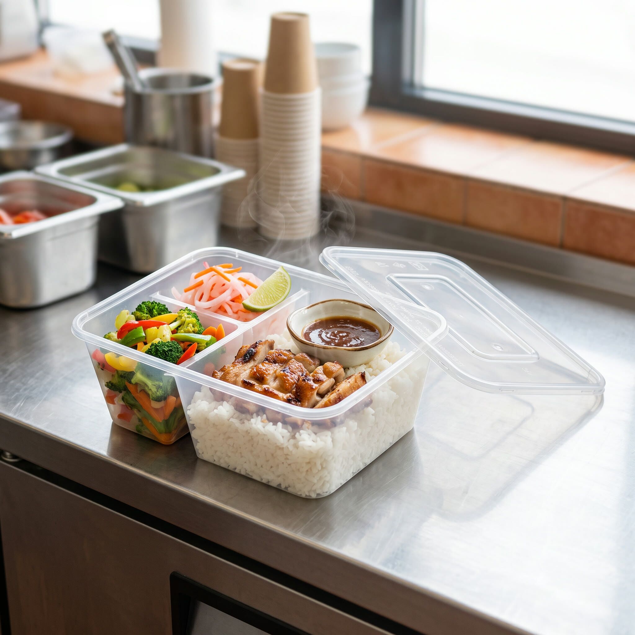 1000cc rectangular 2 section, lifestyle product photo