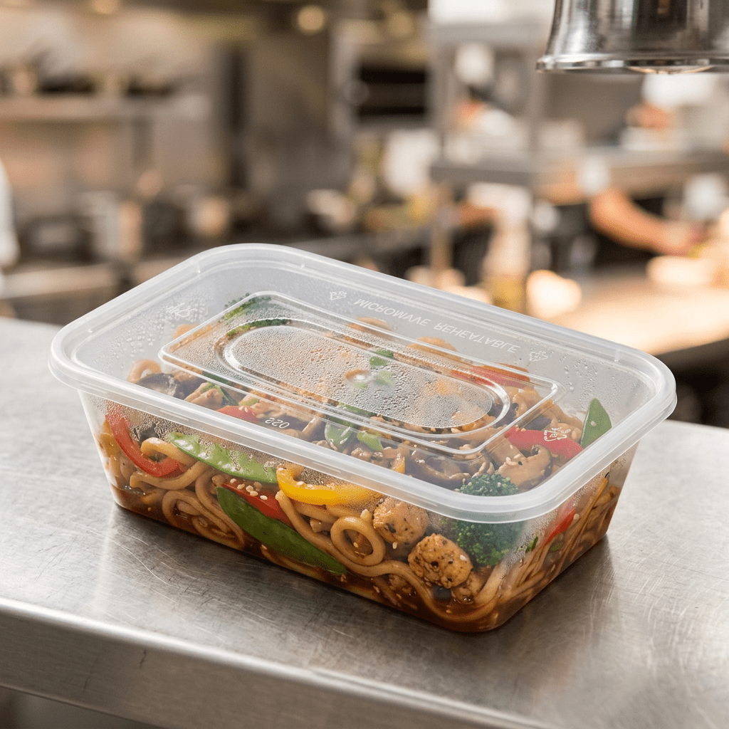 650cc plastic container, lifestyle product photo