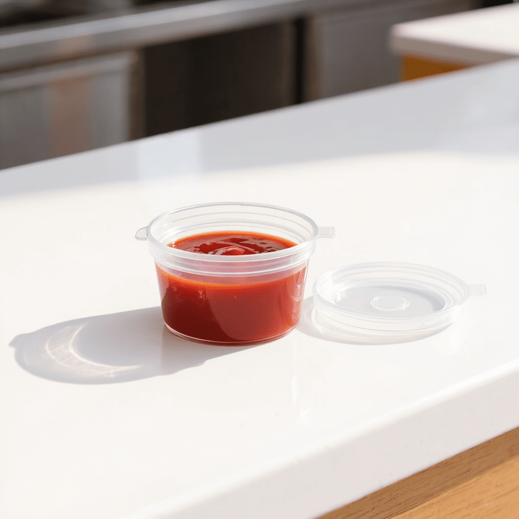 sauce cup 1oz, lifestyle product photo